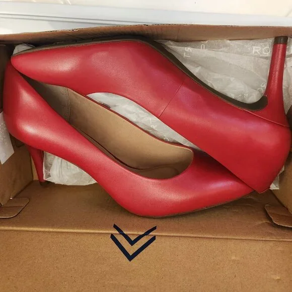 Rockport Total Motion 75mm Pointy Toe Pumps. Red. NIB. Size 8.5. Leather - Picture 10 of 12